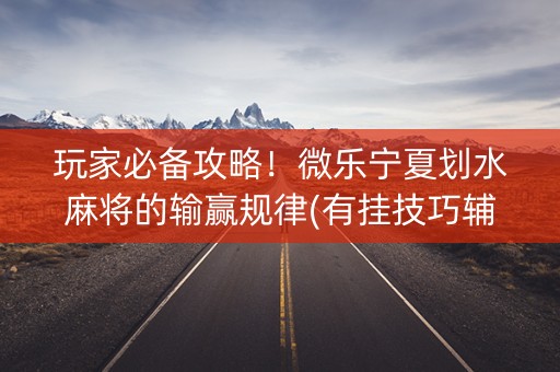 玩家必备攻略！微乐宁夏划水麻将的输赢规律(有挂技巧辅助器)
