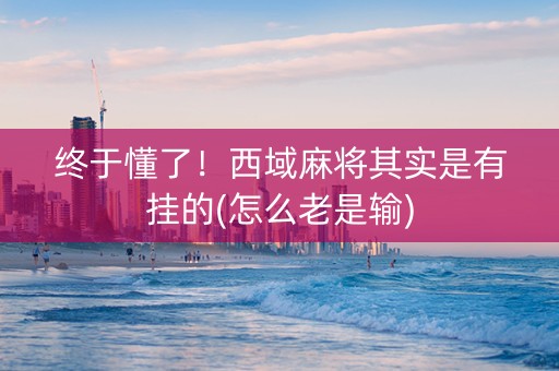 终于懂了！西域麻将其实是有挂的(怎么老是输)