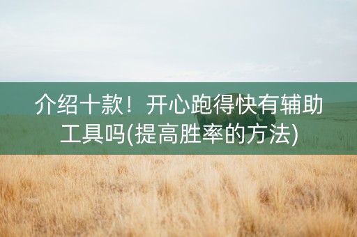 介绍十款！开心跑得快有辅助工具吗(提高胜率的方法)