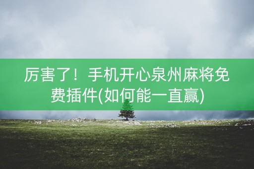 厉害了！手机开心泉州麻将免费插件(如何能一直赢)