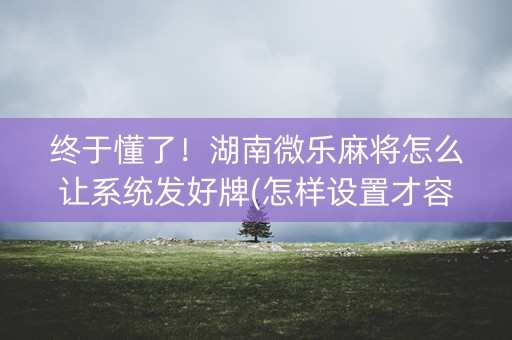 终于懂了！湖南微乐麻将怎么让系统发好牌(怎样设置才容易赢)