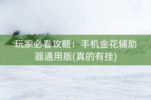 玩家必看攻略！手机金花辅助器通用版(真的有挂)