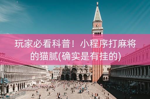 玩家必看科普！小程序打麻将的猫腻(确实是有挂的)