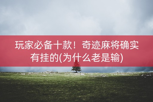 玩家必备十款！奇迹麻将确实有挂的(为什么老是输)