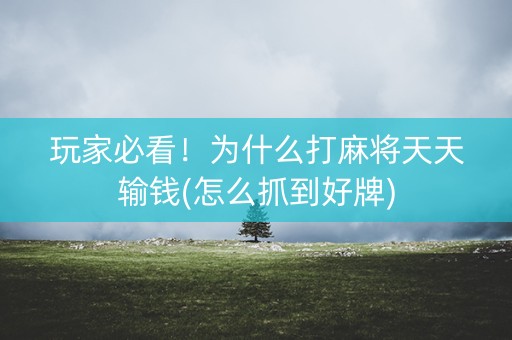 玩家必看！为什么打麻将天天输钱(怎么抓到好牌)