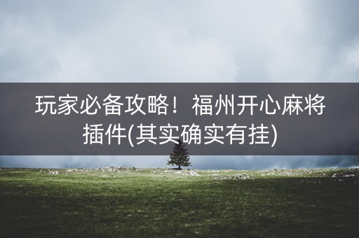玩家必备攻略！福州开心麻将插件(其实确实有挂)