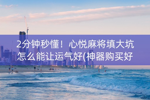 2分钟秒懂！心悦麻将填大坑怎么能让运气好(神器购买好牌规律)