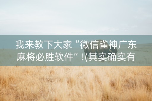 我来教下大家“微信雀神广东麻将必胜软件”!(其实确实有挂)-抖音