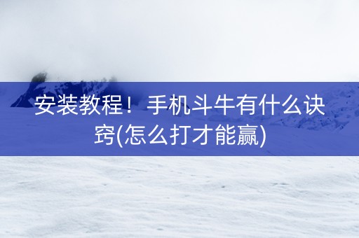 安装教程！手机斗牛有什么诀窍(怎么打才能赢)