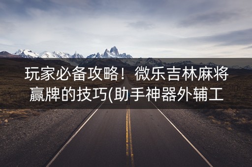 玩家必备攻略！微乐吉林麻将赢牌的技巧(助手神器外辅工具)