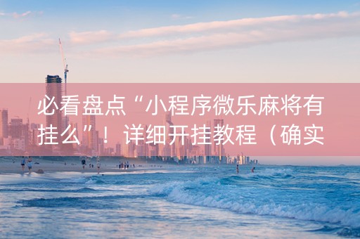 必看盘点“小程序微乐麻将有挂么”！详细开挂教程（确实真的有挂)-抖音