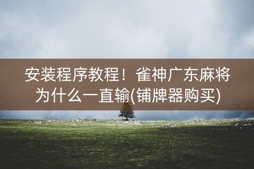 安装程序教程！雀神广东麻将为什么一直输(铺牌器购买)