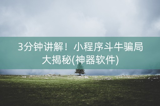 3分钟讲解！小程序斗牛骗局大揭秘(神器软件)