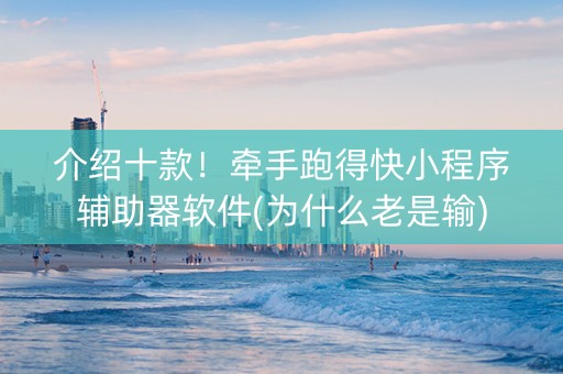 介绍十款！牵手跑得快小程序辅助器软件(为什么老是输)