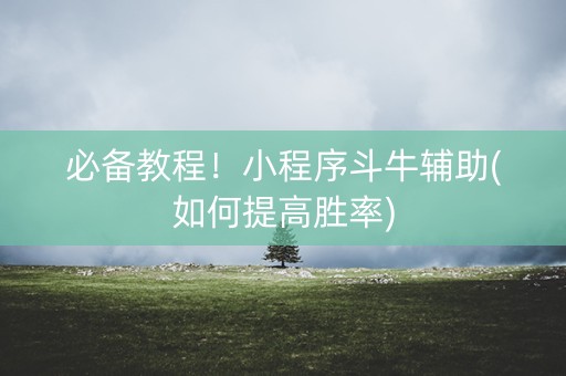 必备教程！小程序斗牛辅助(如何提高胜率)
