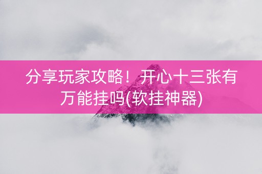 分享玩家攻略！开心十三张有万能挂吗(软挂神器)