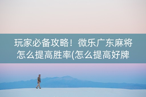 玩家必备攻略！微乐广东麻将怎么提高胜率(怎么提高好牌率)