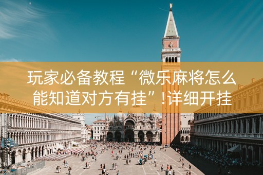 玩家必备教程“微乐麻将怎么能知道对方有挂”!详细开挂教程-抖音