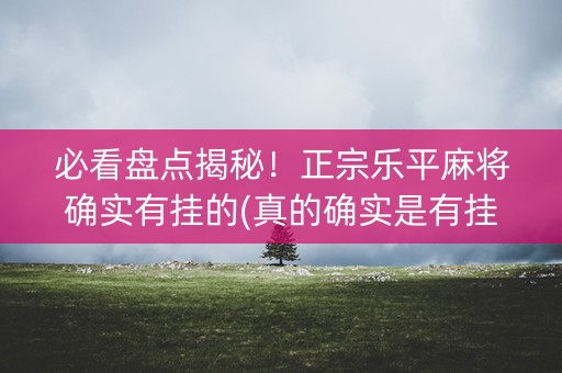 必看盘点揭秘！正宗乐平麻将确实有挂的(真的确实是有挂)