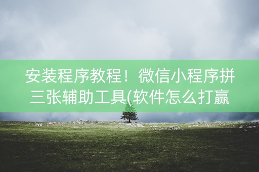 安装程序教程！微信小程序拼三张辅助工具(软件怎么打赢)