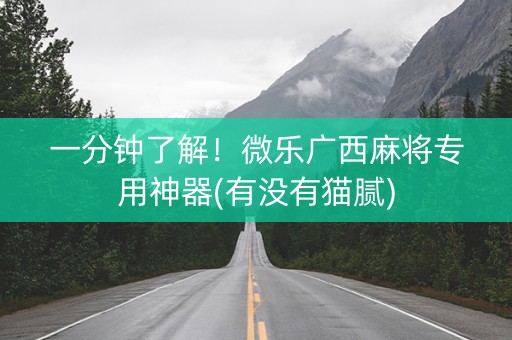 一分钟了解！微乐广西麻将专用神器(有没有猫腻)