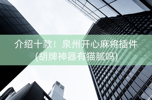 介绍十款！泉州开心麻将插件(胡牌神器有猫腻吗)