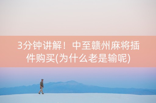3分钟讲解！中至赣州麻将插件购买(为什么老是输呢)