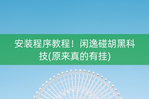 安装程序教程！闲逸碰胡黑科技(原来真的有挂)