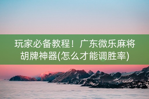 玩家必备教程！广东微乐麻将胡牌神器(怎么才能调胜率)