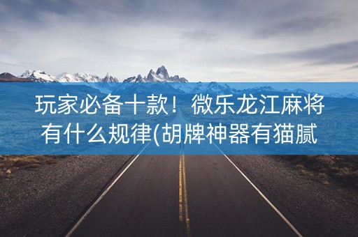 玩家必备十款！微乐龙江麻将有什么规律(胡牌神器有猫腻吗)
