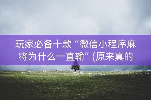 玩家必备十款“微信小程序麻将为什么一直输”(原来真的有挂)-抖音