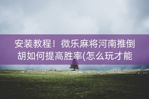 安装教程！微乐麻将河南推倒胡如何提高胜率(怎么玩才能赢)
