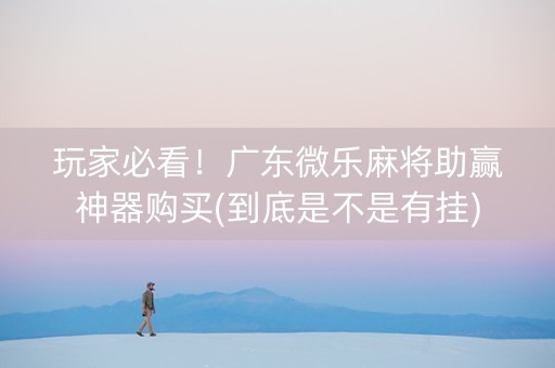 玩家必看！广东微乐麻将助赢神器购买(到底是不是有挂)