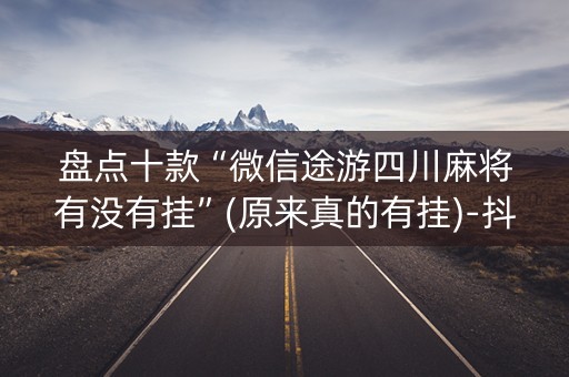 盘点十款“微信途游四川麻将有没有挂”(原来真的有挂)-抖音
