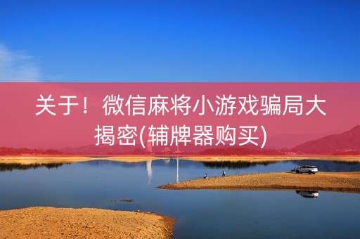 关于！微信麻将小游戏骗局大揭密(辅牌器购买)