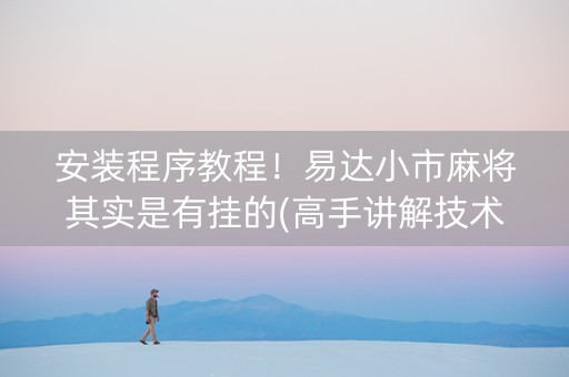 安装程序教程！易达小市麻将其实是有挂的(高手讲解技术)