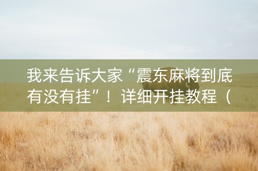 我来告诉大家“震东麻将到底有没有挂”！详细开挂教程（确实真的有挂)-抖音