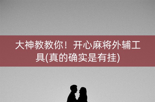 大神教教你！开心麻将外辅工具(真的确实是有挂)