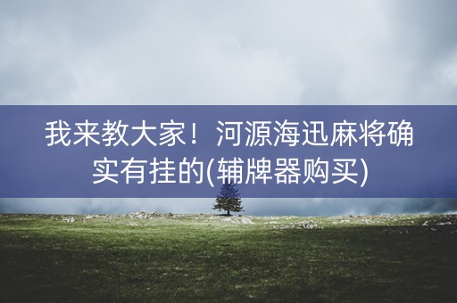 我来教大家！河源海迅麻将确实有挂的(辅牌器购买)