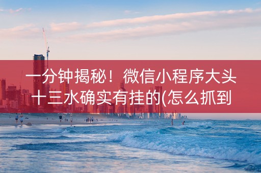 一分钟揭秘！微信小程序大头十三水确实有挂的(怎么抓到好牌)