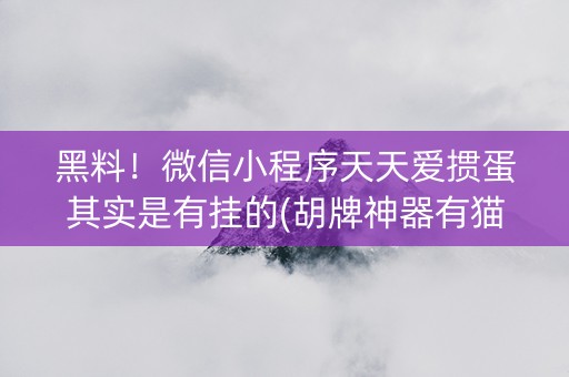 黑料！微信小程序天天爱掼蛋其实是有挂的(胡牌神器有猫腻吗)