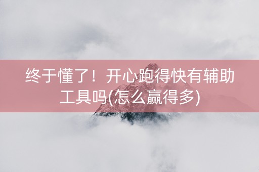终于懂了！开心跑得快有辅助工具吗(怎么赢得多)