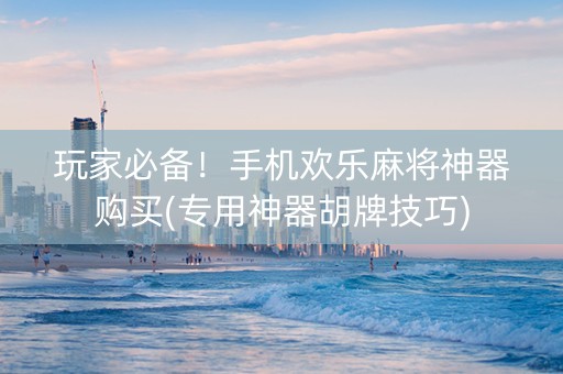 玩家必备！手机欢乐麻将神器购买(专用神器胡牌技巧)