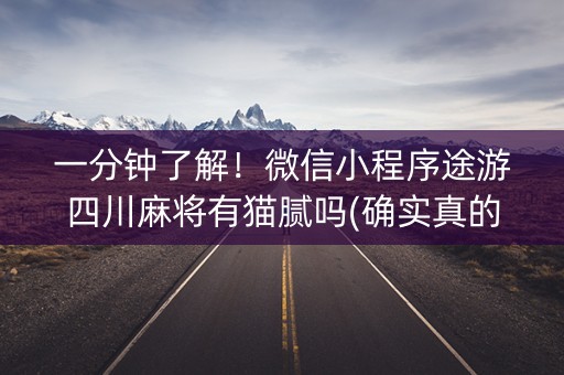 一分钟了解！微信小程序途游四川麻将有猫腻吗(确实真的有挂)