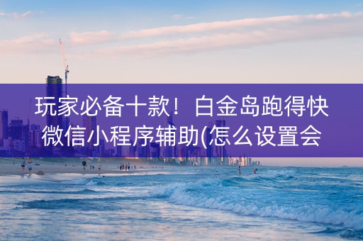 玩家必备十款！白金岛跑得快微信小程序辅助(怎么设置会赢)
