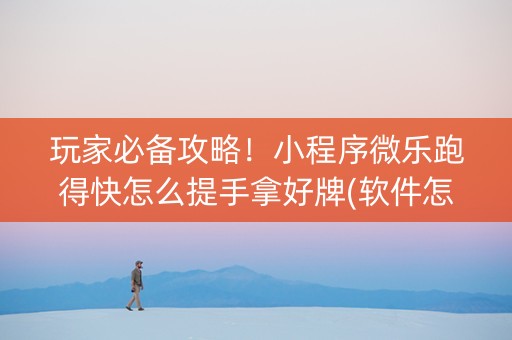 玩家必备攻略！小程序微乐跑得快怎么提手拿好牌(软件怎么打赢)