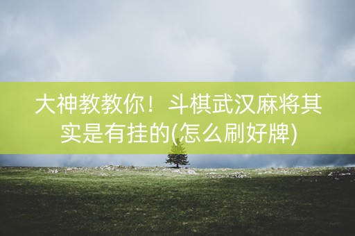 大神教教你！斗棋武汉麻将其实是有挂的(怎么刷好牌)