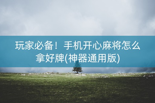 玩家必备！手机开心麻将怎么拿好牌(神器通用版)