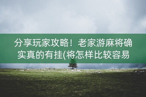 分享玩家攻略！老家游麻将确实真的有挂(将怎样比较容易赢)