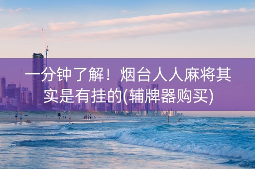 一分钟了解！烟台人人麻将其实是有挂的(辅牌器购买)